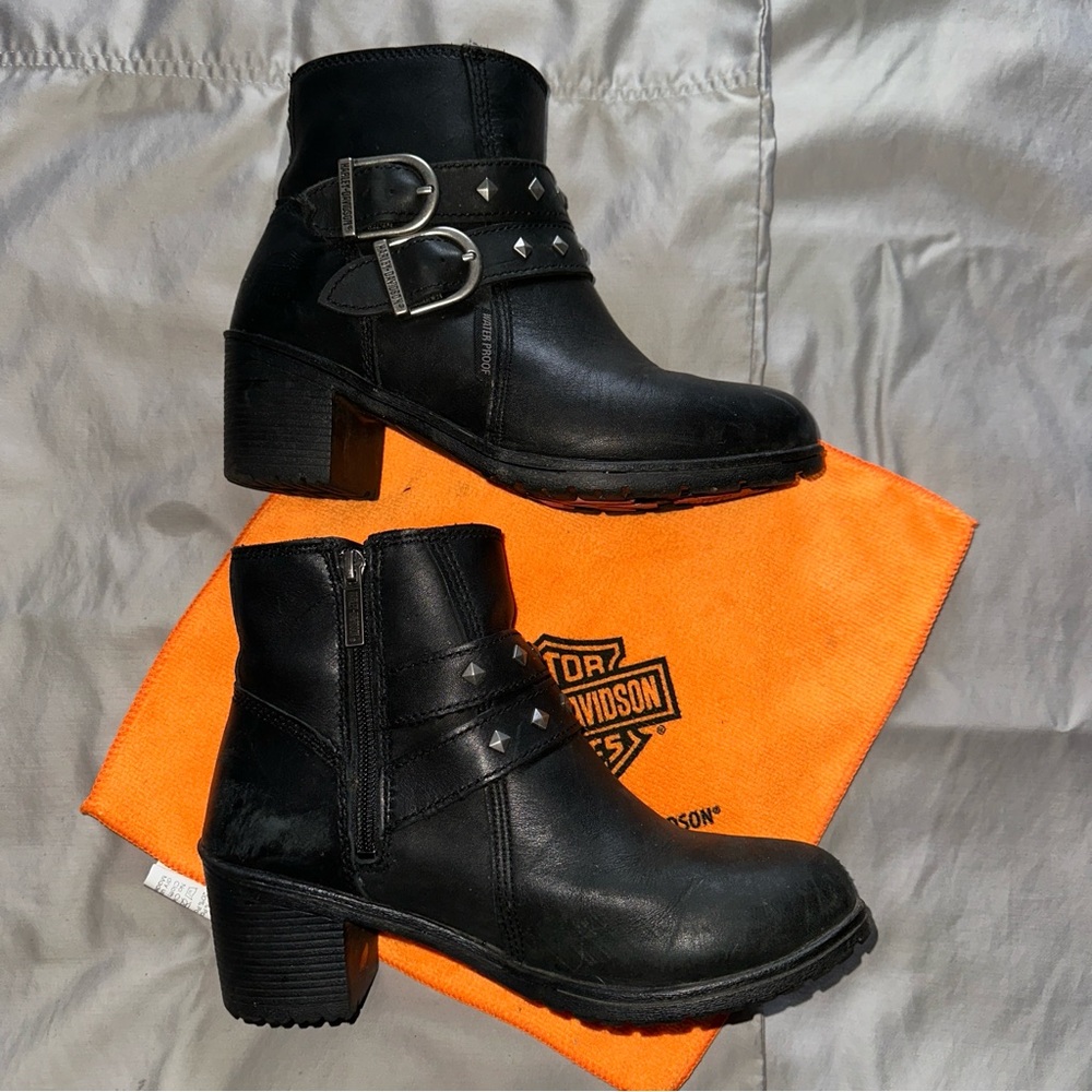 Harley-Davidson Women's Black Ankle Booties with Buckles
